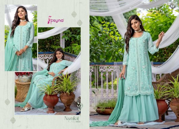 Psyna Nazakat Beautiful Wear Georgette  Kurti Sharara With Dupatta